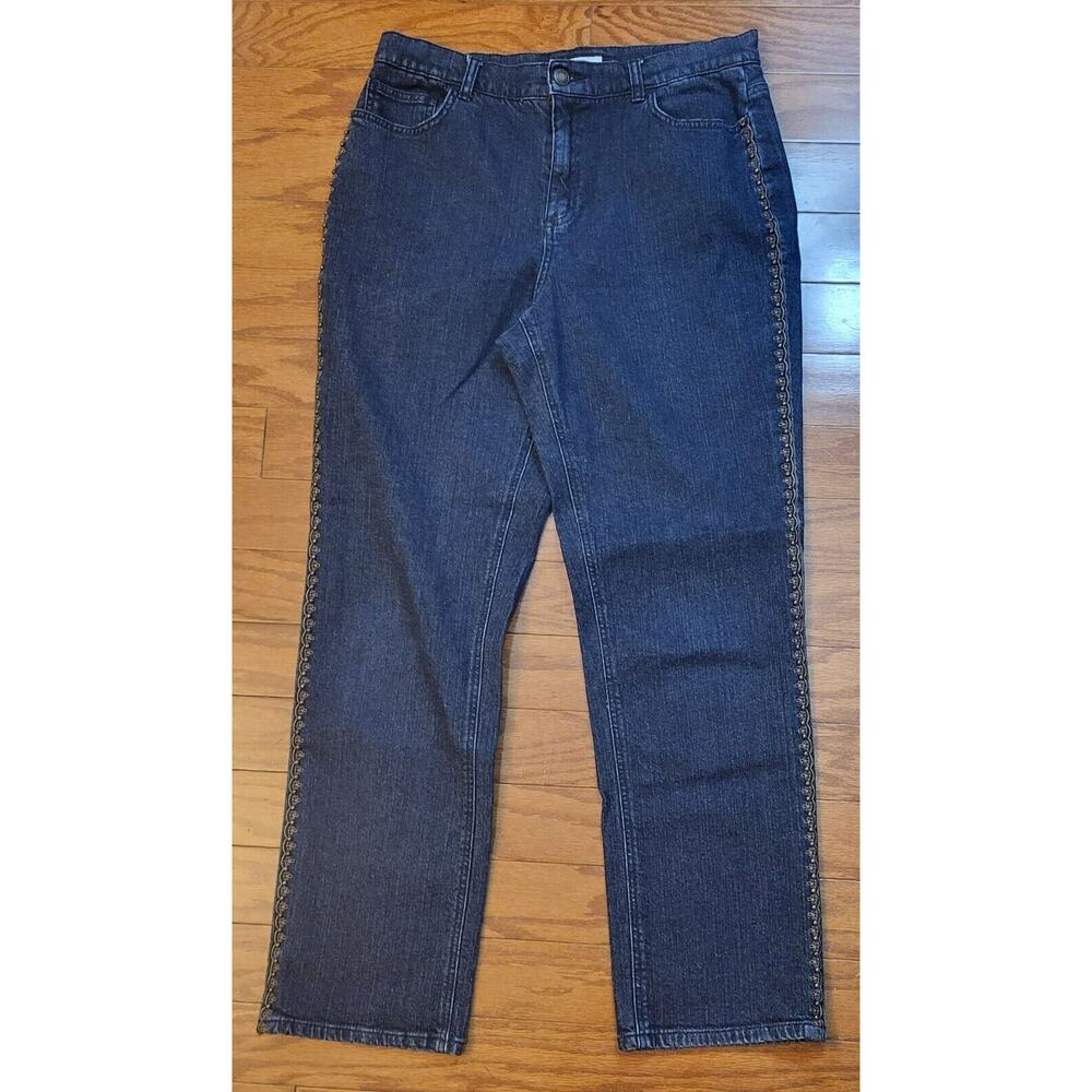 Charter Club Womens Laura Fit Full Straight Jeans Blue Size 12